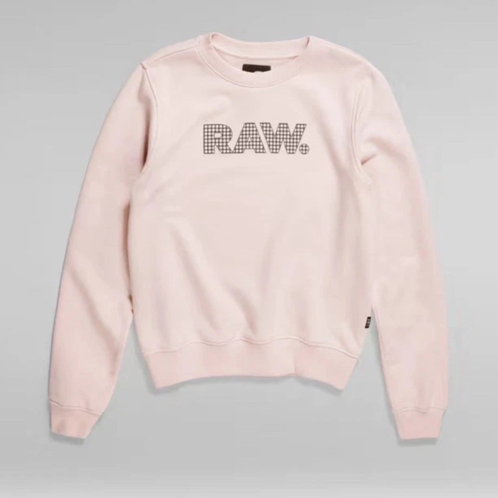 G-Star RAW Women's Small Pink Graphic Anglaise Sweater Sweatshirt $110 NEW‎ A1